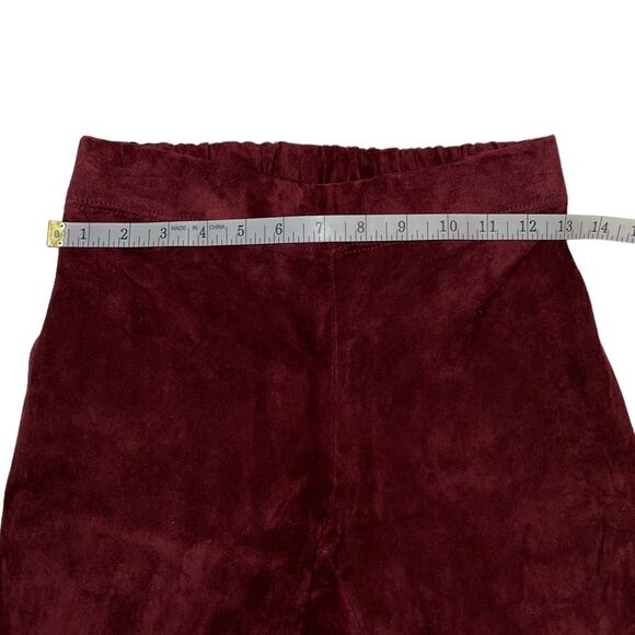 Joseph High Waist Straight Leg Maroon Suede Trouser Pants Size 40 - Picture 9 of 15